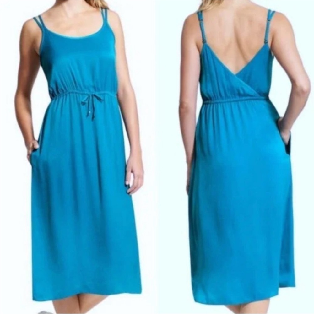 NWT Athleta Easy Breezy Turquoise Midi Dress